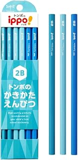 トンボ鉛筆 かきかた鉛筆 ippo! プレーン 2B ライトブルー 1ダース KB-KPC01-2B