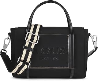 TOUS Medium Recycled Nylon Bag in Black, For Women, Measures 10.5 x 31.5 x 20 cm, Empire Soft Collection