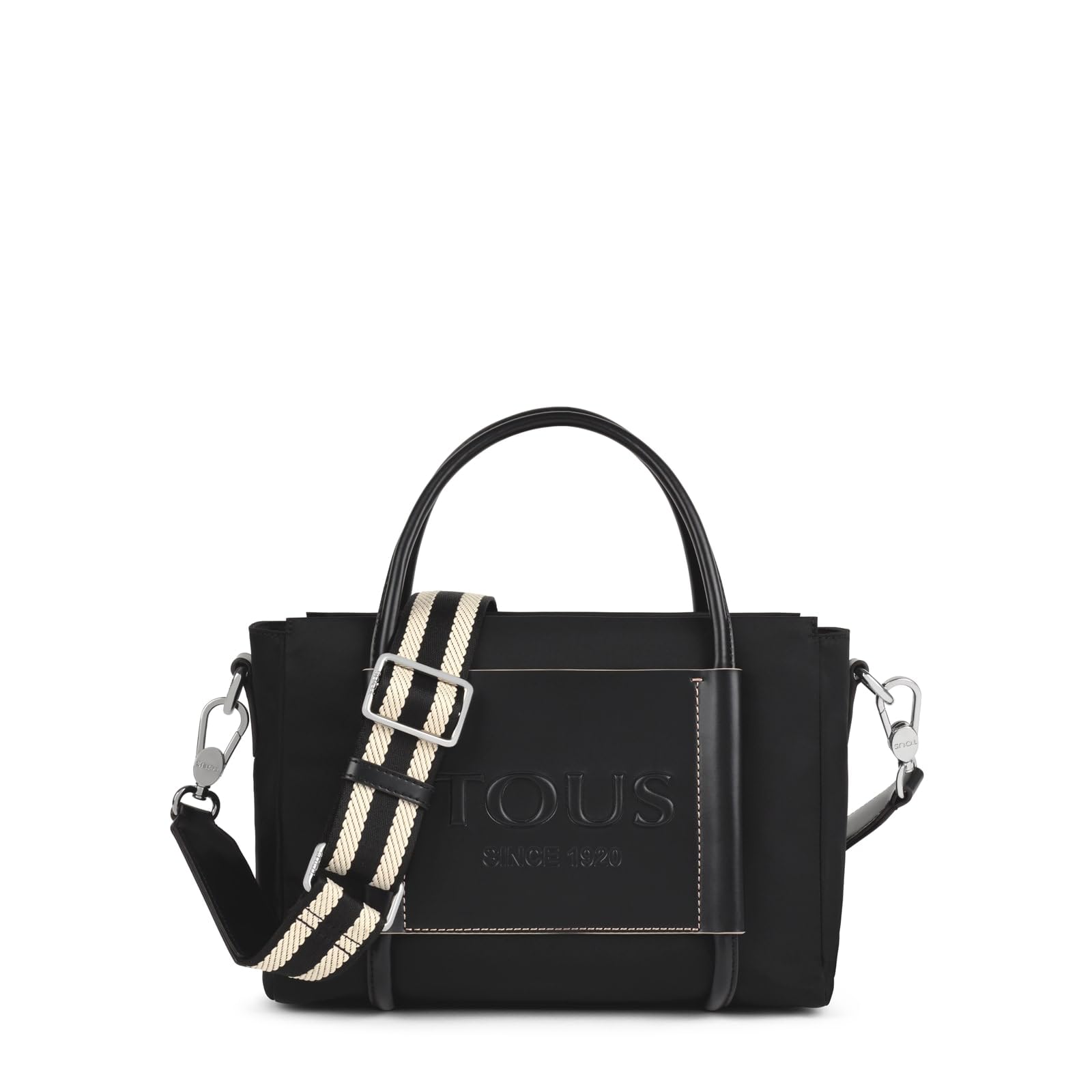 TOUS Medium Recycled Nylon Bag in Black, For Women, Measures 10.5 x 31.5 x 20 cm