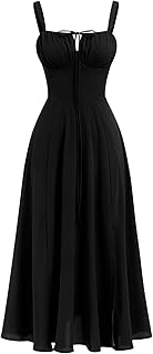 Women's Floral Corset Dress Formal Cocktail Dresses Going Out Casual Sundress Split Thigh Spaghetti Strap Vintage Dress