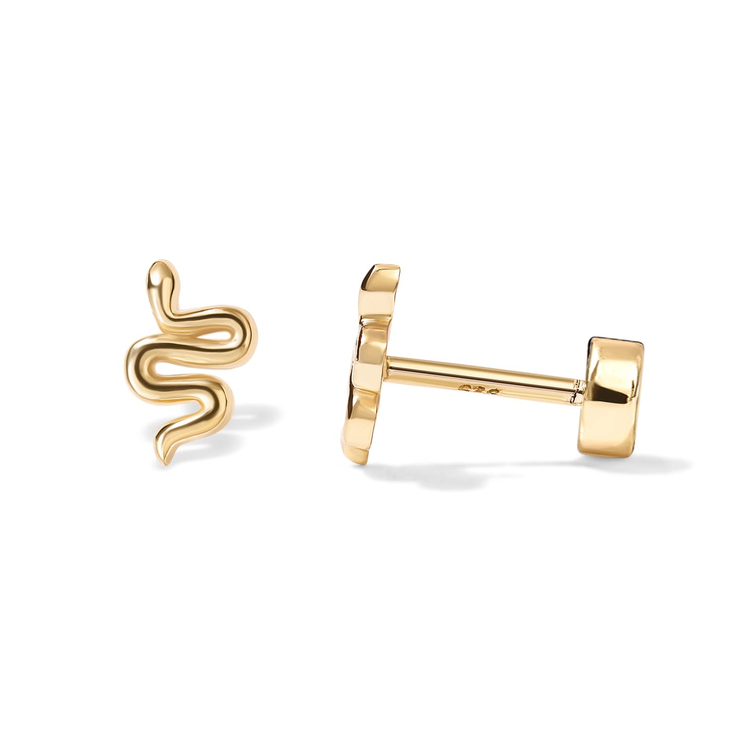 PAVOI 14K Gold Plated 925 Sterling Silver Post Pair Flat Back Stud Earrings | Ca