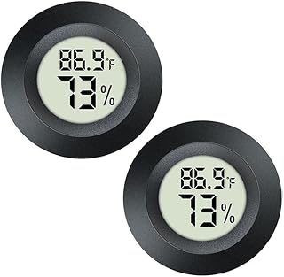 JEDEW 2 Pack Hygrometer Thermometer Digital Humidity Meter Indoor/Outdoor Humidity Monitor Reptile Thermo-Hygrometer for Greenhouse Humidors Terrarium Jars, Fahrenheit (℉) /Celsius(℃) (2)