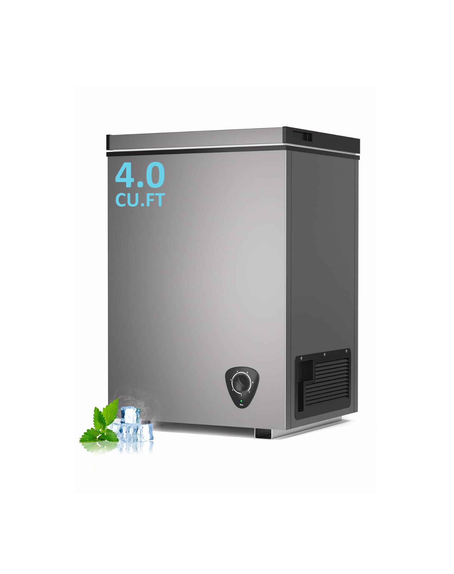 Small Deep Freezer with Removable Basket, 3.5 Cu.ft Chest Freezer Top Door Open,