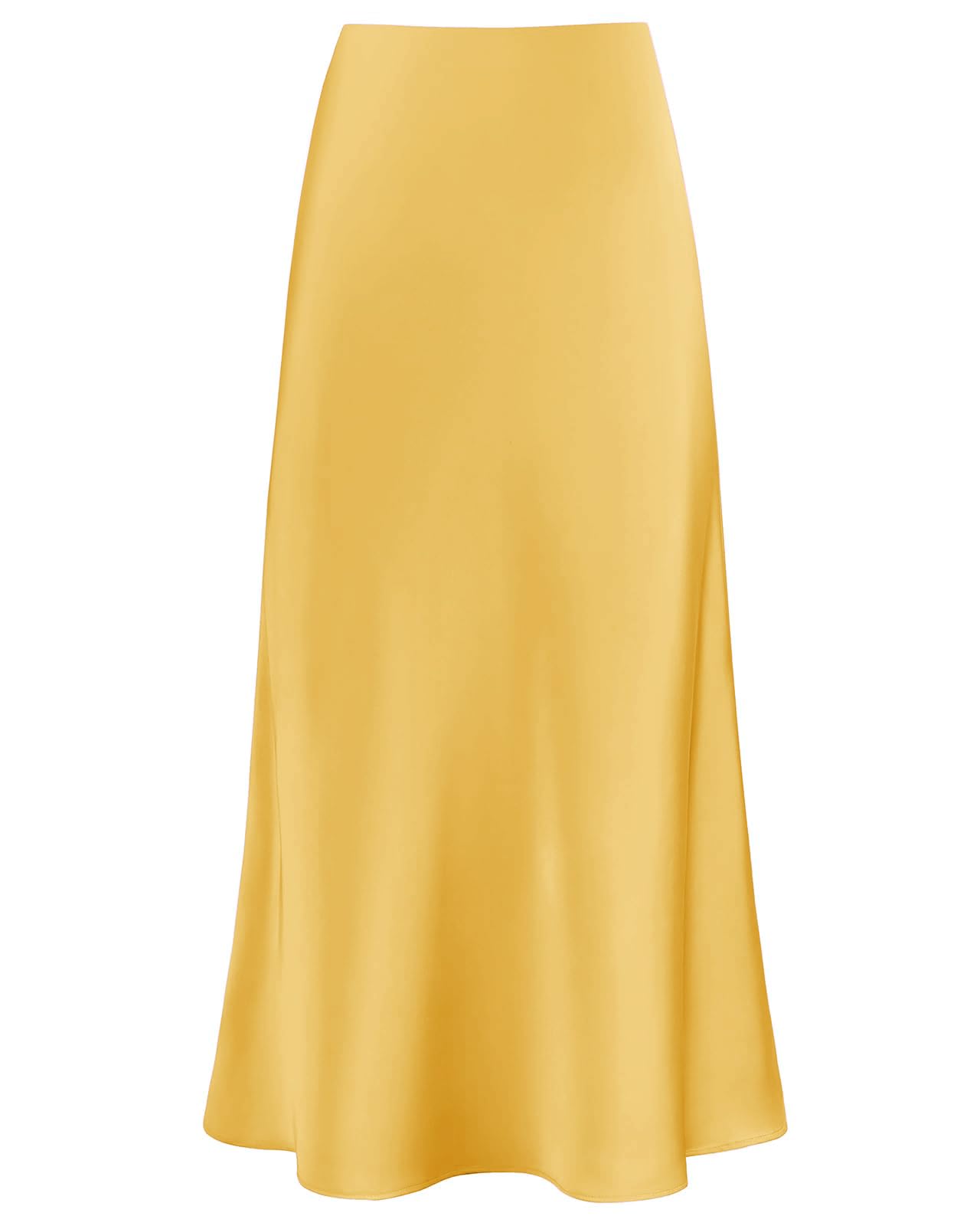 Outoshe Women's Satin High Waisted Maxi Skirts Hidden Elasticized Waistband A Li