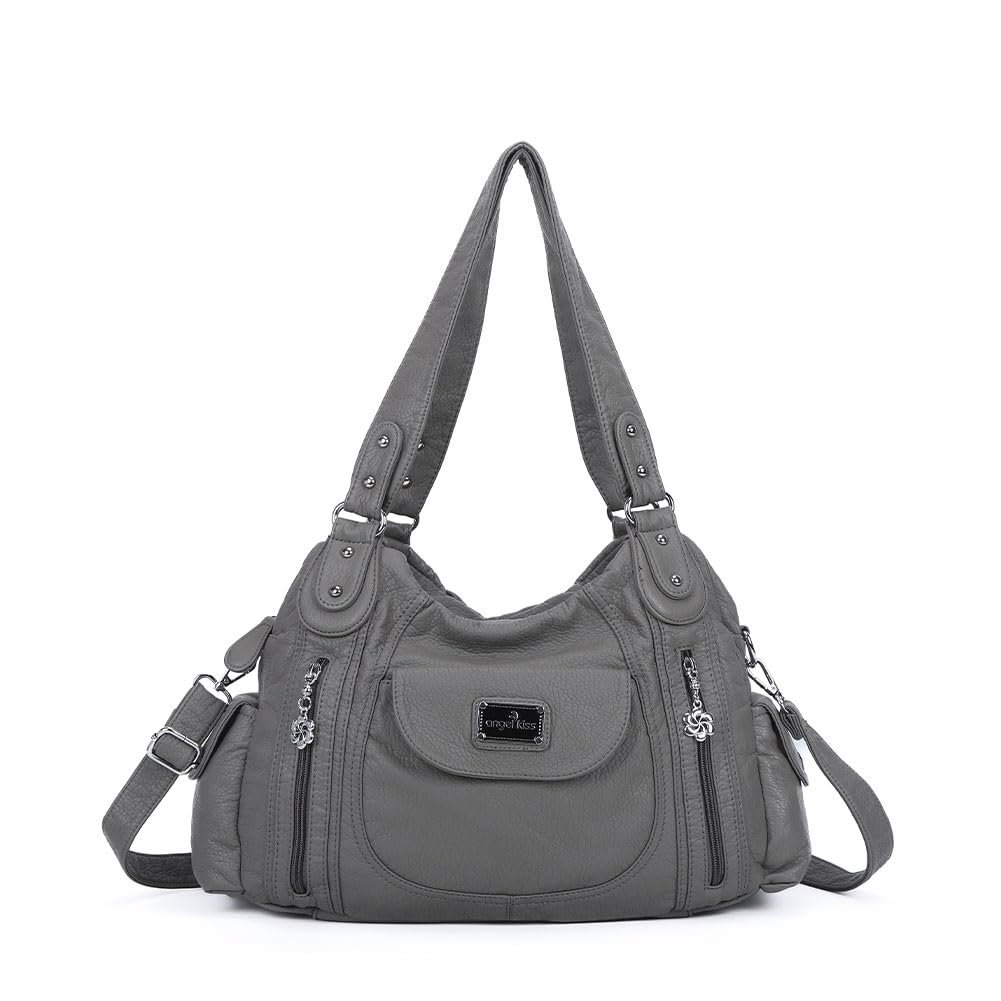 Angel Kiss Women Handbags Shoulder Bags Washed Leather Satchel Tote Bag Mutipock