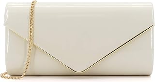 Dexmay Envelope Clutch Purse for Women Shiny Patent Leather Foldover Evening Bag Formal Handbag
