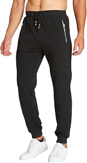 ZOXOZ Men's Sports Trousers Cotton with Elastic Waist with Zip Pockets