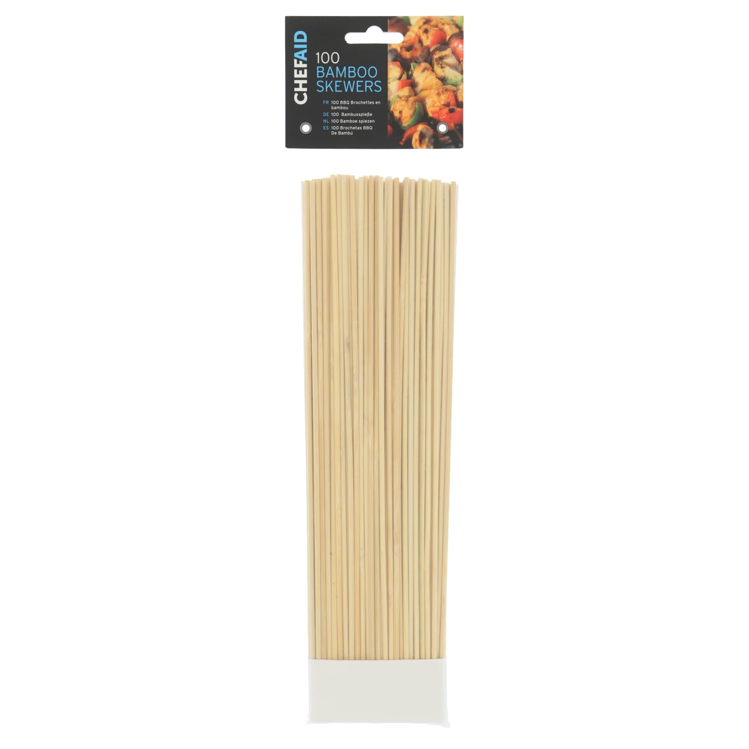 Chef Aid Bamboo Skewers, Extra Long Food Safe Perfect for BBQ's, Roasting, Kebab
