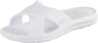 totes Women's Everywear Lightweight Waterproof Ara Cross Slide Sandal