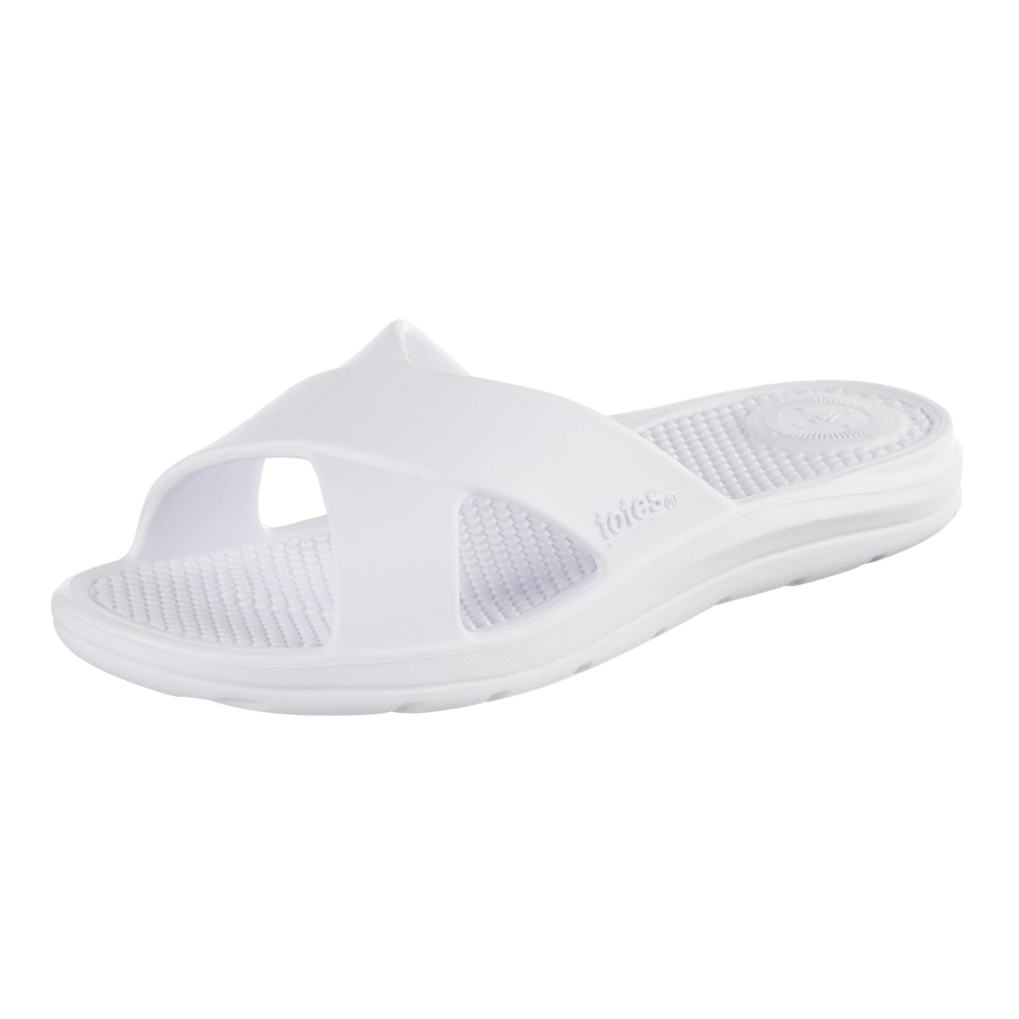 totes Women's Everywear Lightweight Waterproof Ara Cross Slide Sandal