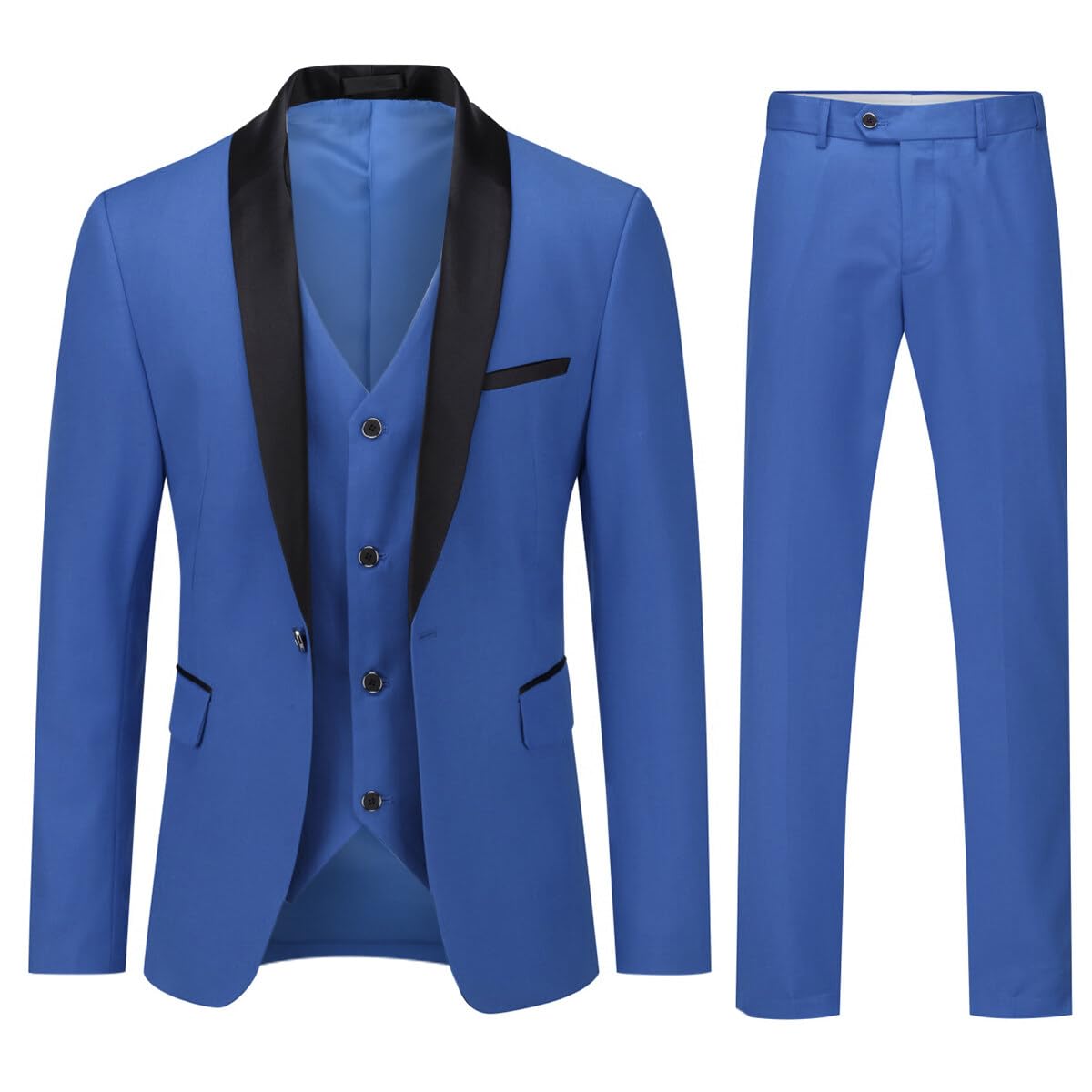 YOUTHUP Suits for Men Slim Fit Suit 3 Pieces Wedding Ceremony Lapel Shawl Smokin