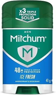 Revlon Mitchum Men Triple Odor Defense 48HR Protection Stick Deodorant & Anti-Perspirant, Ice Fresh, 41 g