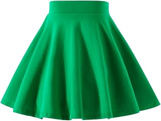 Girls Skater Skirt Elastic Waist Flared A-Line Cotton School Skirt