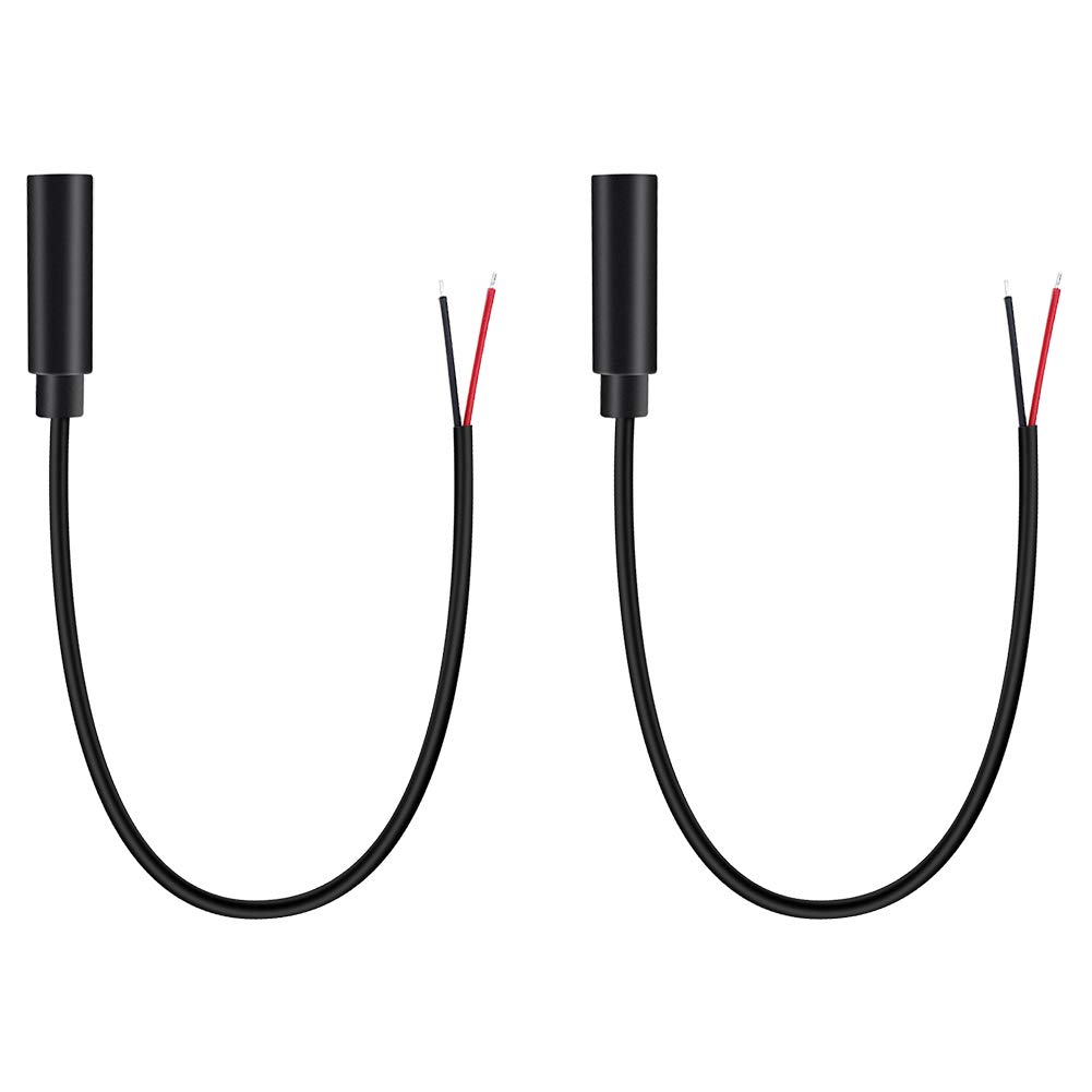 Fancasee 2-Pack 3.5mm 1/8" Female Jack to Speaker Wire Bare Wire Pigtail TS Mono