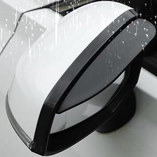 Pincuttee 2PC Side Mirror Visor Rain Guards,Car Rear View Mirror Rain Cover,Silicone Rain Shield,Mirror Cover Rubber Visor Guard(Solid-Black,2Pack)
