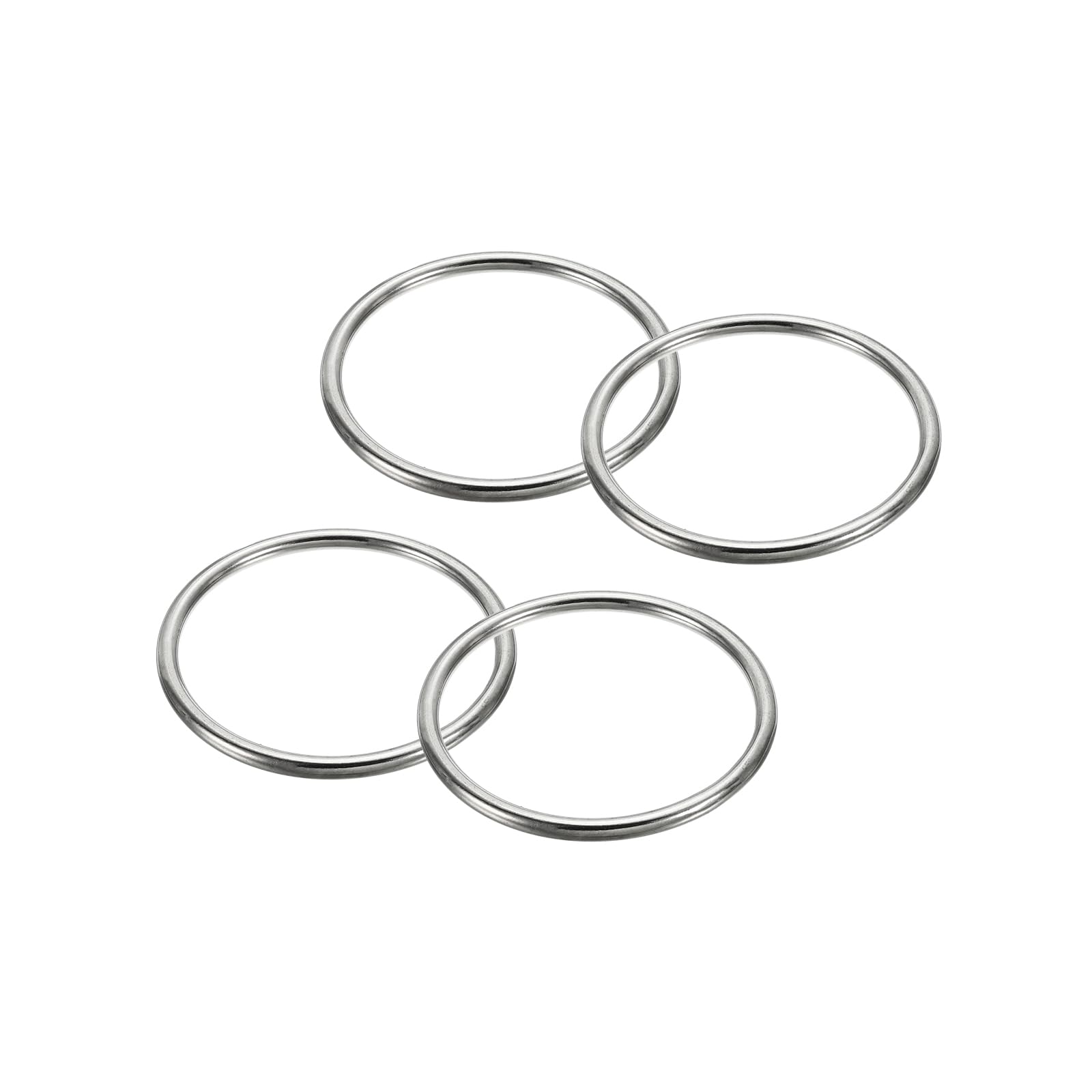 3.1" Seamless Metal O-Rings, 4 Pack 304 Stainless Steel O-Rings Heavy Solid Roun