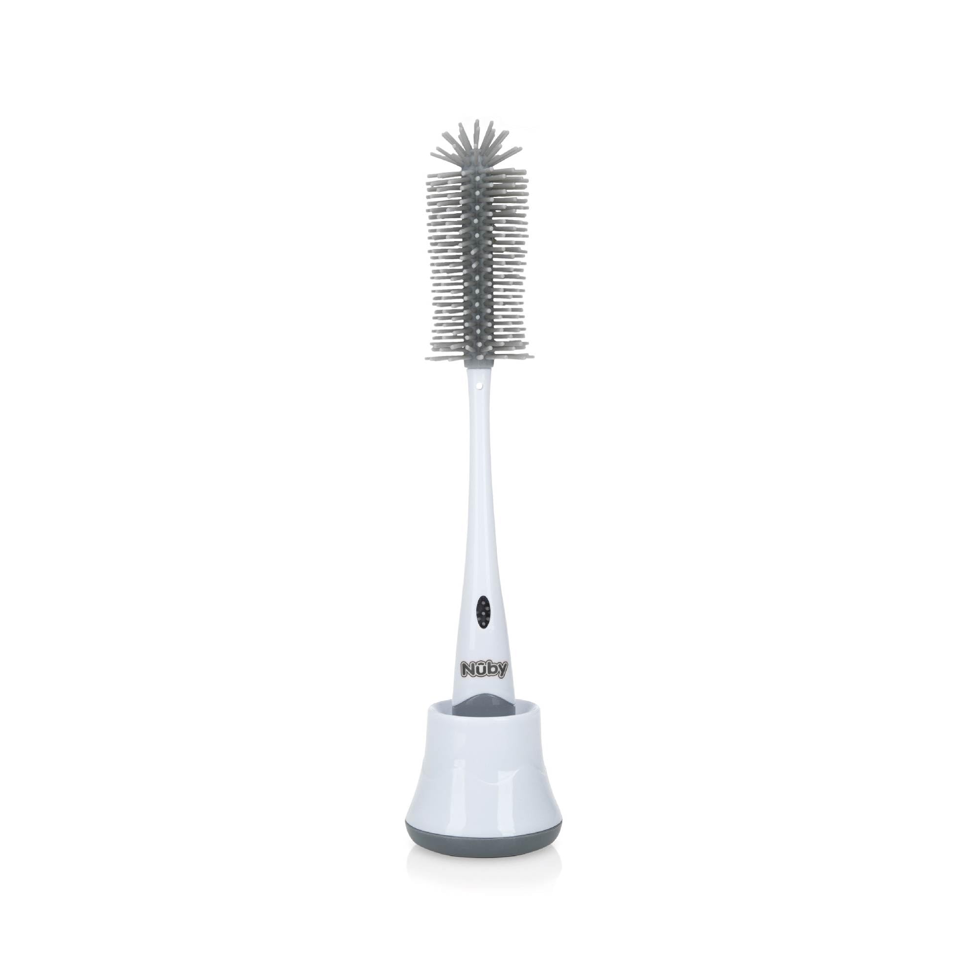 Nuby 2-in-1 Silicone Baby Bottle & Teat Cleaning Brush with Draining Stand | Mul