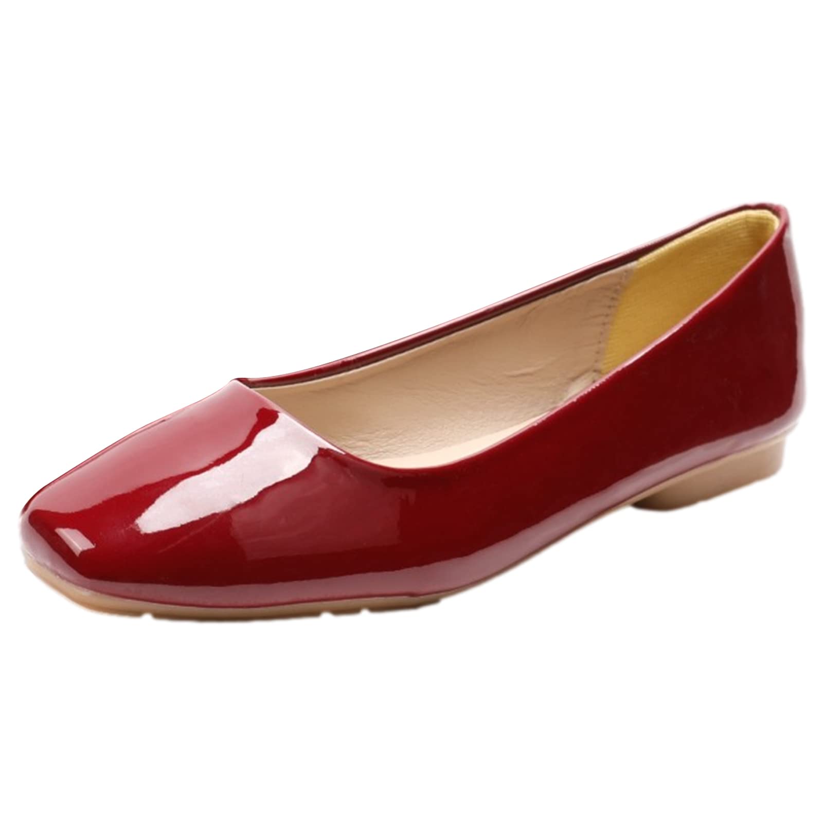 ANUFER Women's Flats Leather Toe Microfiber Flat Lace Up Dress Pumps Shoes