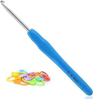 Vodiye 4.0 mm Ergonomic Crochet Hook for Comfortable Crocheting | Crochet Hooks for Beginners and Craft Lovers, Soft Grip Crochet Needles That Glide Smoothly Through Yarn for DIY Projects