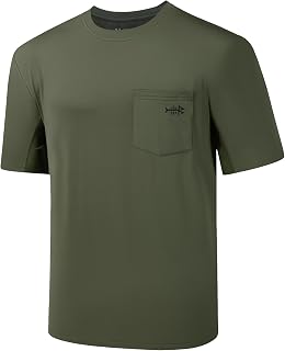 BASSDASH Men’s UPF 50+ Performance Short Sleeve Pocket T-Shirt UV Sun Protection Fishing Hiking Kayaking Sports Shirts