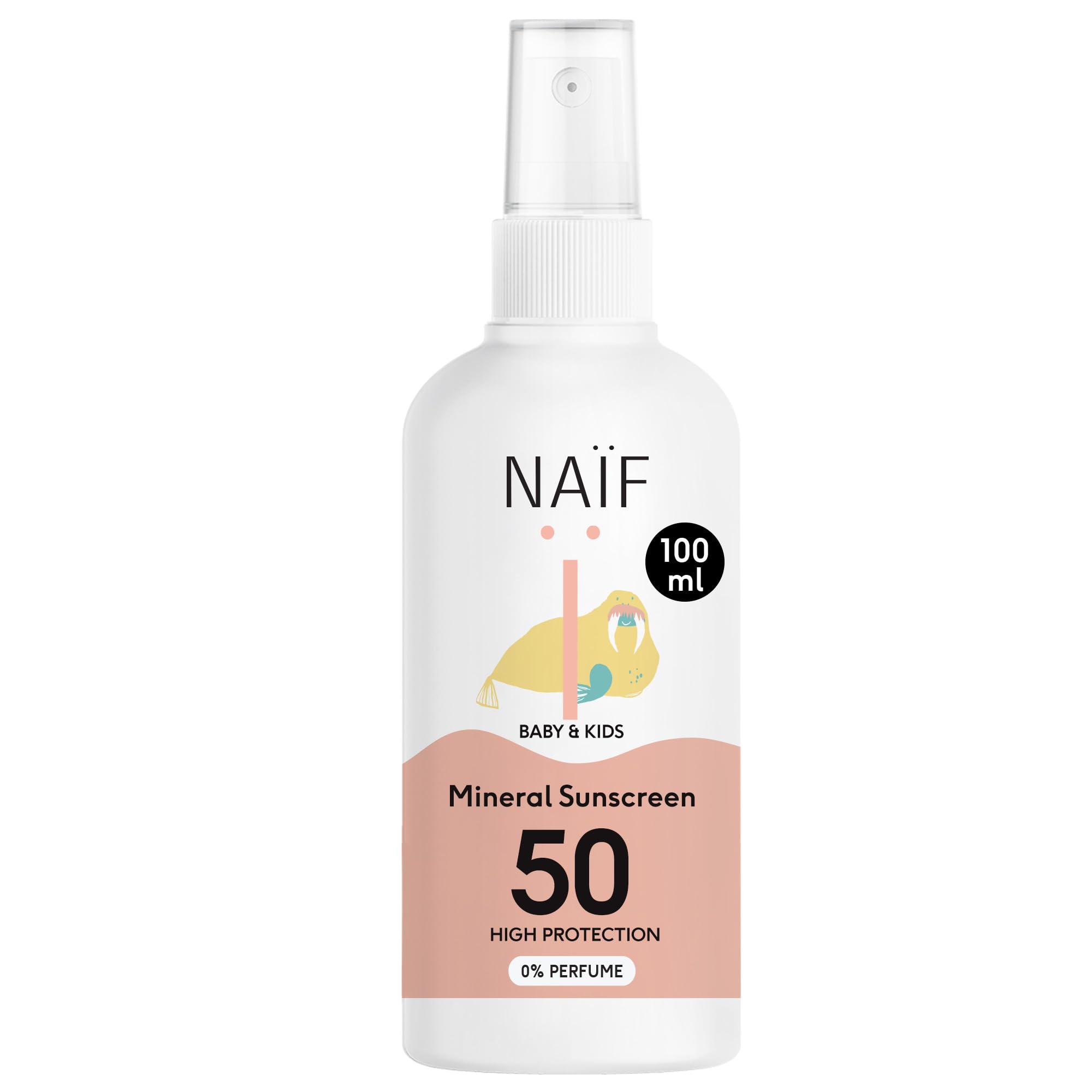 Naïf - Mineral Sun Spray - for Baby & Child - 0% Fragrance - SPF 50 - Spray with
