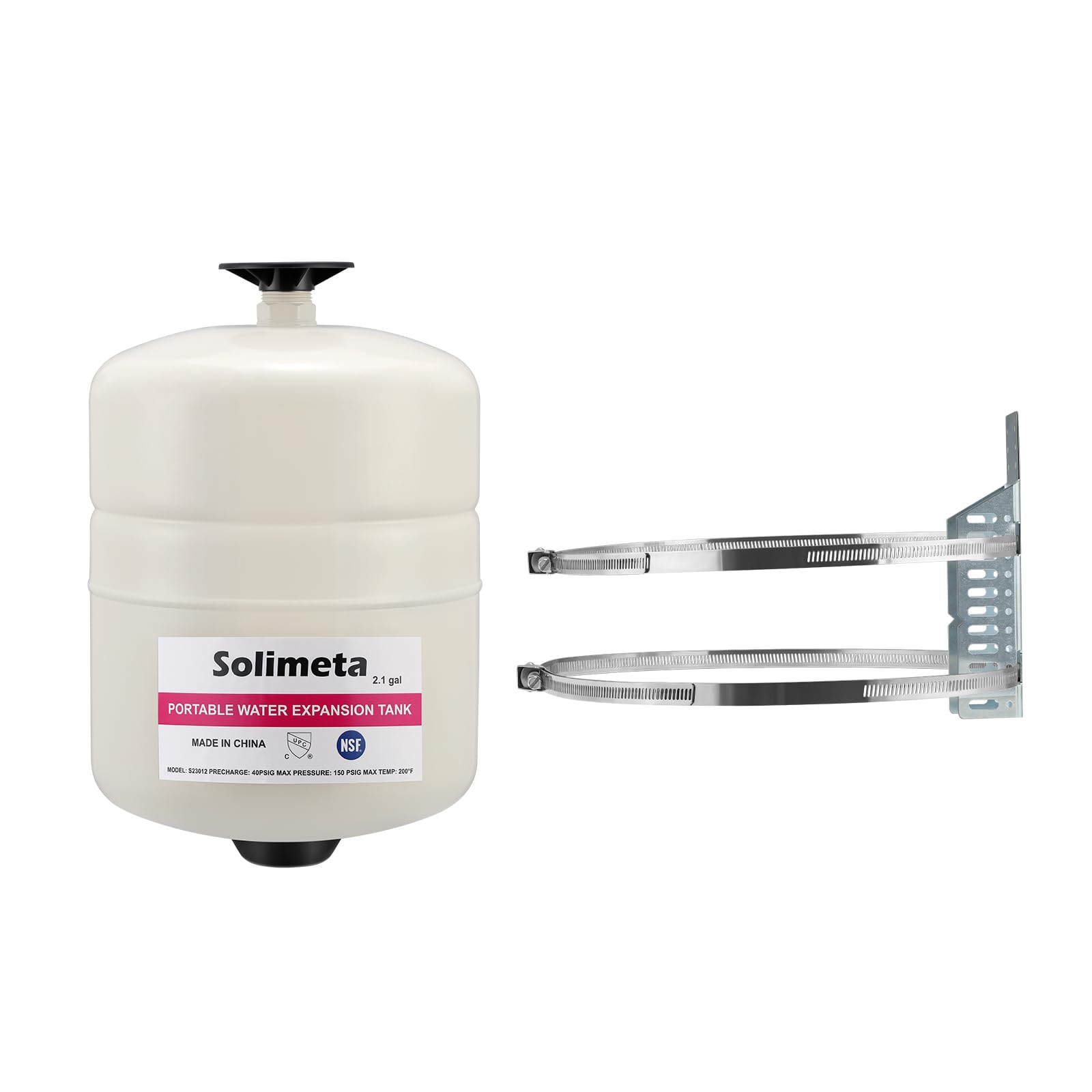 Solimeta 2.1 Gallon Potable Water Expansion Tank with Adjustable Wall Mounting B