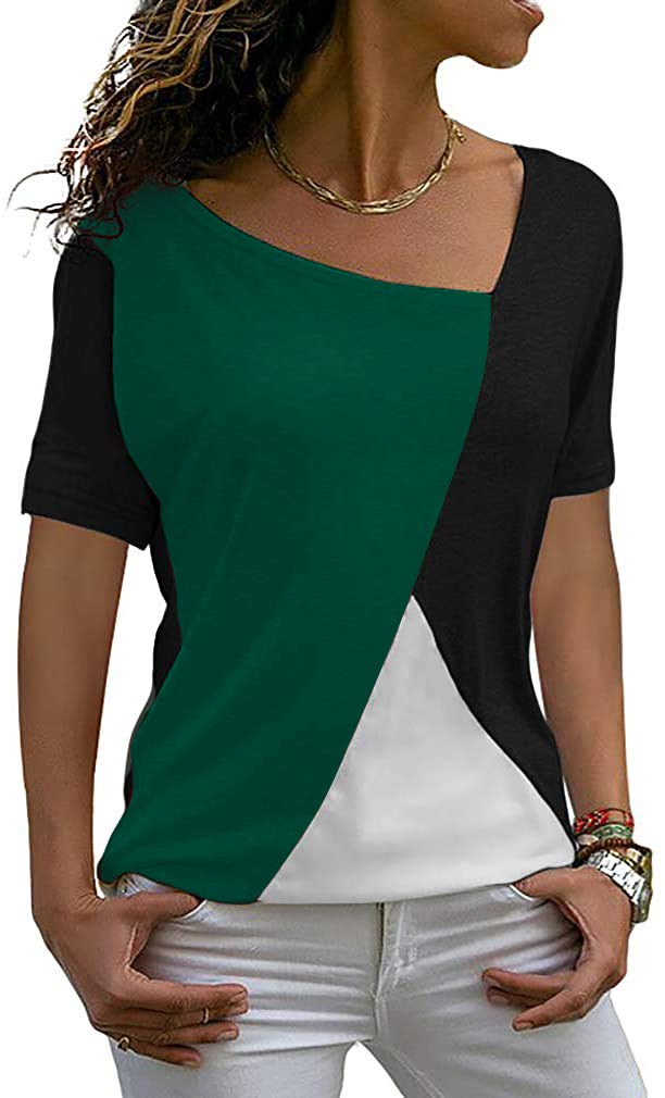 Women's Summer Casual Short Sleeve Tunic Tops