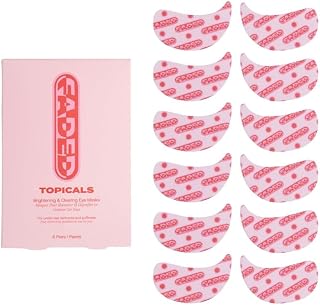 Topicals, Faded Brightening Under Eye Masks, Depuffs &amp; Brightens, Set of 6 | Patches Hydrate &amp; Cool, Reduce Dark Circles &amp; Fine Lines, Kojic Acid, Caffeine, Niacinamide