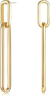 MUYAN Long link Drop Earrings for Women Gold Silver Minimalist Jewelry