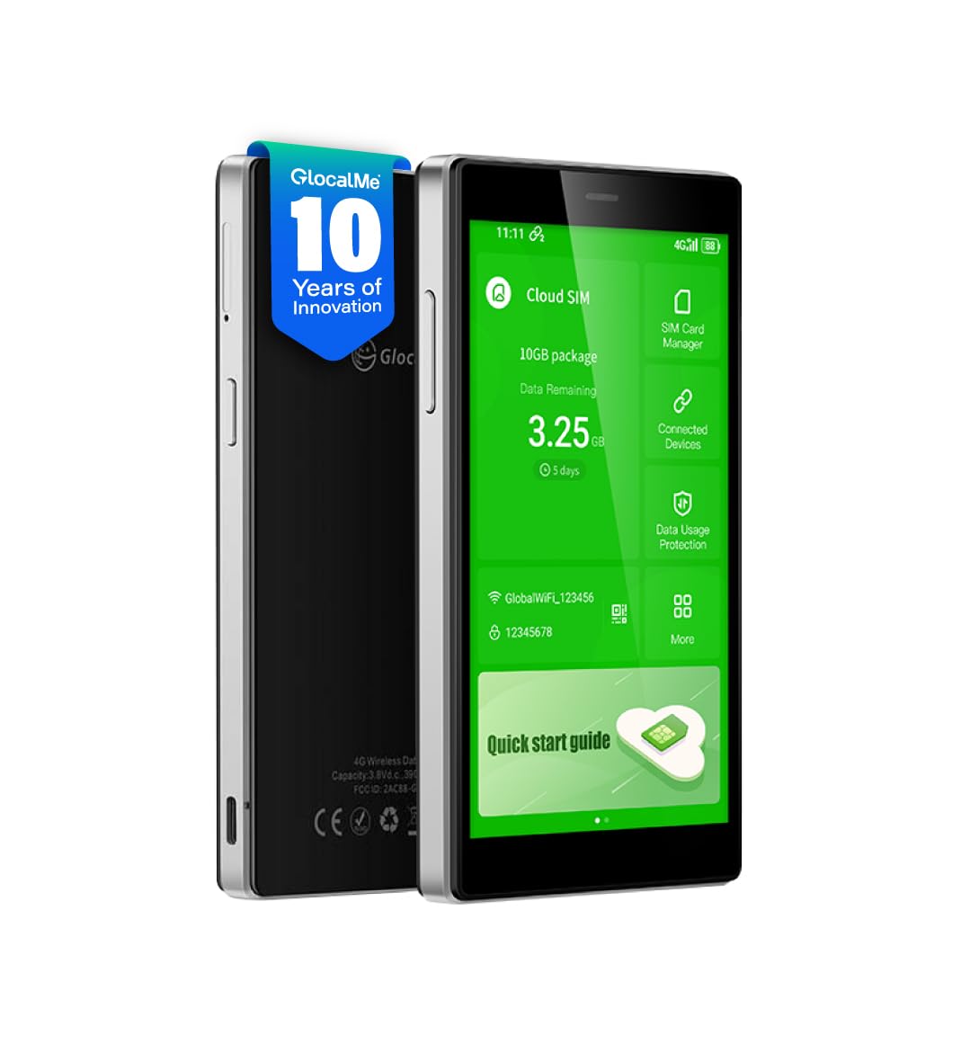 GlocalMe G4 Pro 4G Mobile Hotspot, 5 inch Touchscreen, International Travel | Po