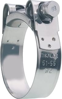 MIKALOR W2 Stainless Steel Hose Clamps/Supra/Exhaust/T Bolt/Marine Clip (1, 47-51mm)