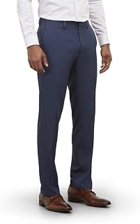 Kenneth Cole REACTION - Modern Fit Stretch Trousers with Flat Front, Stretch Trousers with Modern Fit for Men