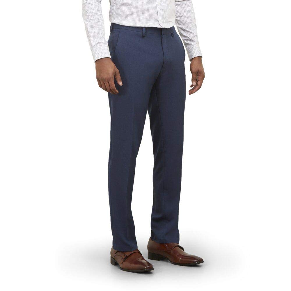 Kenneth Cole REACTION - Modern Fit Stretch Trousers with Flat Front, Stretch Tro