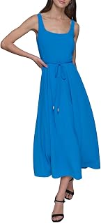 Karl Lagerfeld Paris Sleeveless Scoop Neck Rope Belt A-Line Maxi Dress Women's Dress