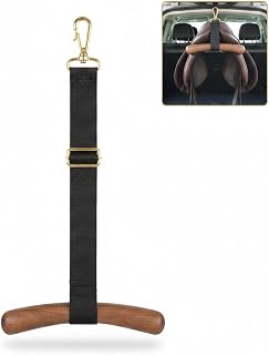 Saddle-Shaped T Hanger, Portable Wooden Saddle Rack Holder for Western and English Saddles, Trailer, Stable, Truck, SUV