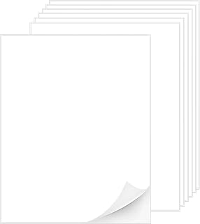 Printable White Sticker Labels, 50 Sheets 8.5" x 11" Full Sheet Label Stickers Paper for Laser & Inkjet Printer - Matte, 50 Labels