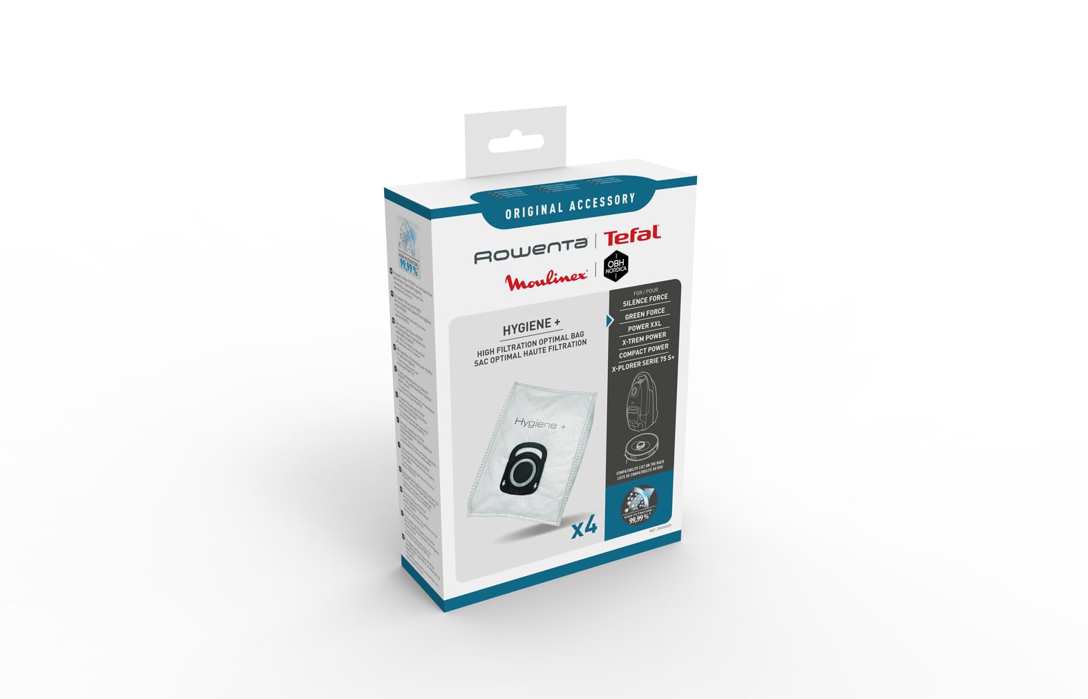 Rowenta ZR200520 Hygiene + Optimal High Filtration Bag - Box of 4 Units | High F