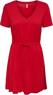 ONLY Women's Onlmay JRS Noos S/S V-Neck Short Dress Mini