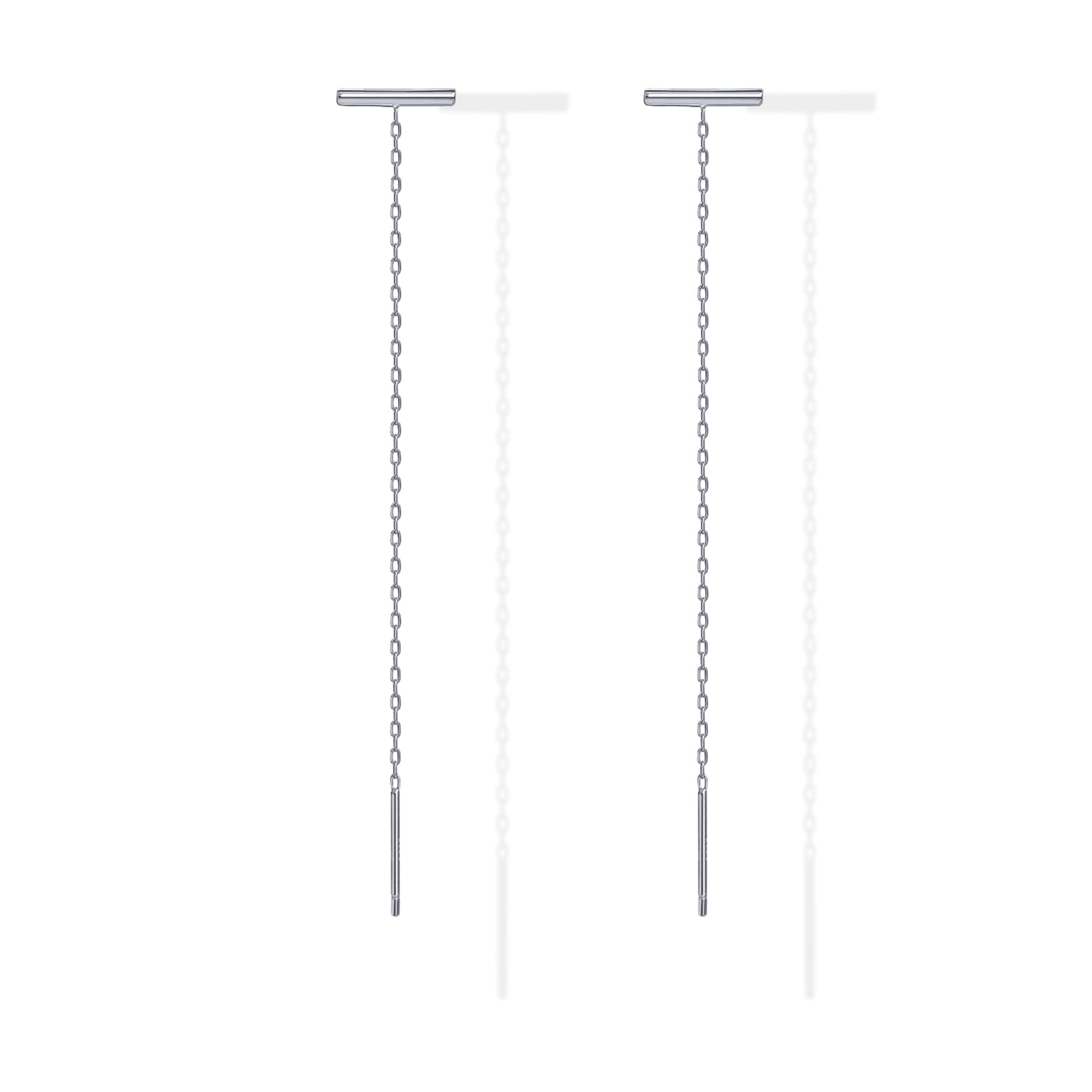 PAVOI 14K Gold Plated Threader Earrings for Women, Statement Chain Earrings