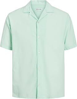 JACK & JONES Herren Jjlinen Resort Shirt Ss Hemd (1er Pack)