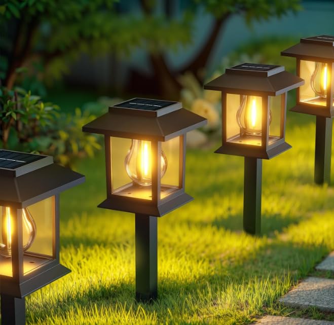 8 Pack Solar Lights Outdoor Garden, Waterproof Garden Pathway Stake Lights | Sol