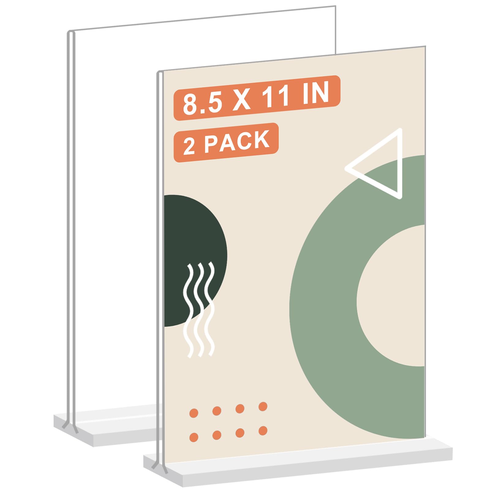 Acrylic Sign Holder 8.5 x 11 Inch, 2 Pack Flyer Display Holder Sign Stand