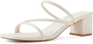 Shoe'N Tale Strappy Heels Women's Chunky Block Heel Mules