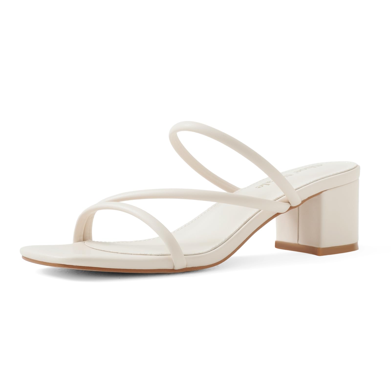 Shoe'N Tale Strappy Heels Women's Chunky Block Heel Mules
