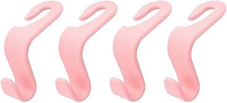 4 Pack Universal Car Headrest Hooks Organizer Bag Bag Holder for Vehicles and Cars (Pink)