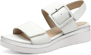 Tamaris Comfort Women’s Flat Leather Sandals with Buckle