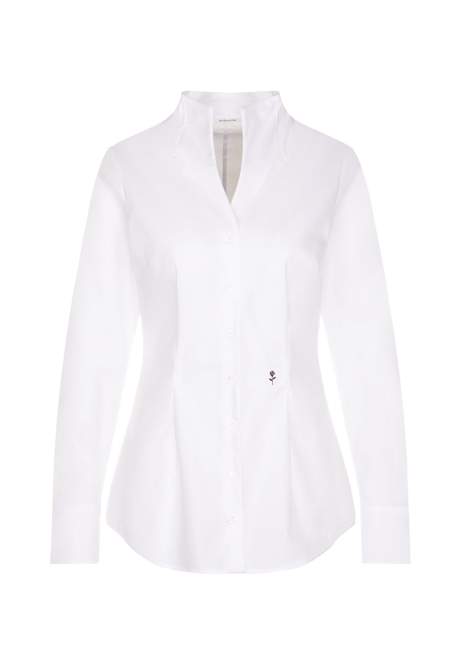 Seidensticker Women's Goblet Collar Blouse Long Sleeve Slim Fit Plain Non-iron B