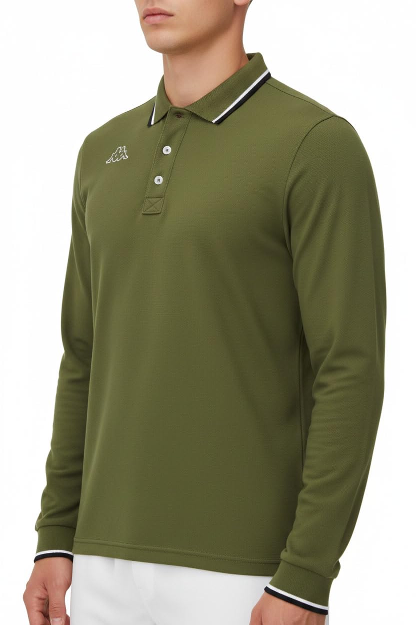 Kappa Polo Uomo Manica Lunga in Cotone Piquet 100% Cotone - 200 gr.