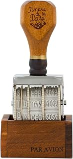 Roller Date Stamp, 2026-2036,Retro Small Date Stamper, Wood Date Stamper Inking Day Month Year, for DIY Craft Card Making Planner Scrapbooking