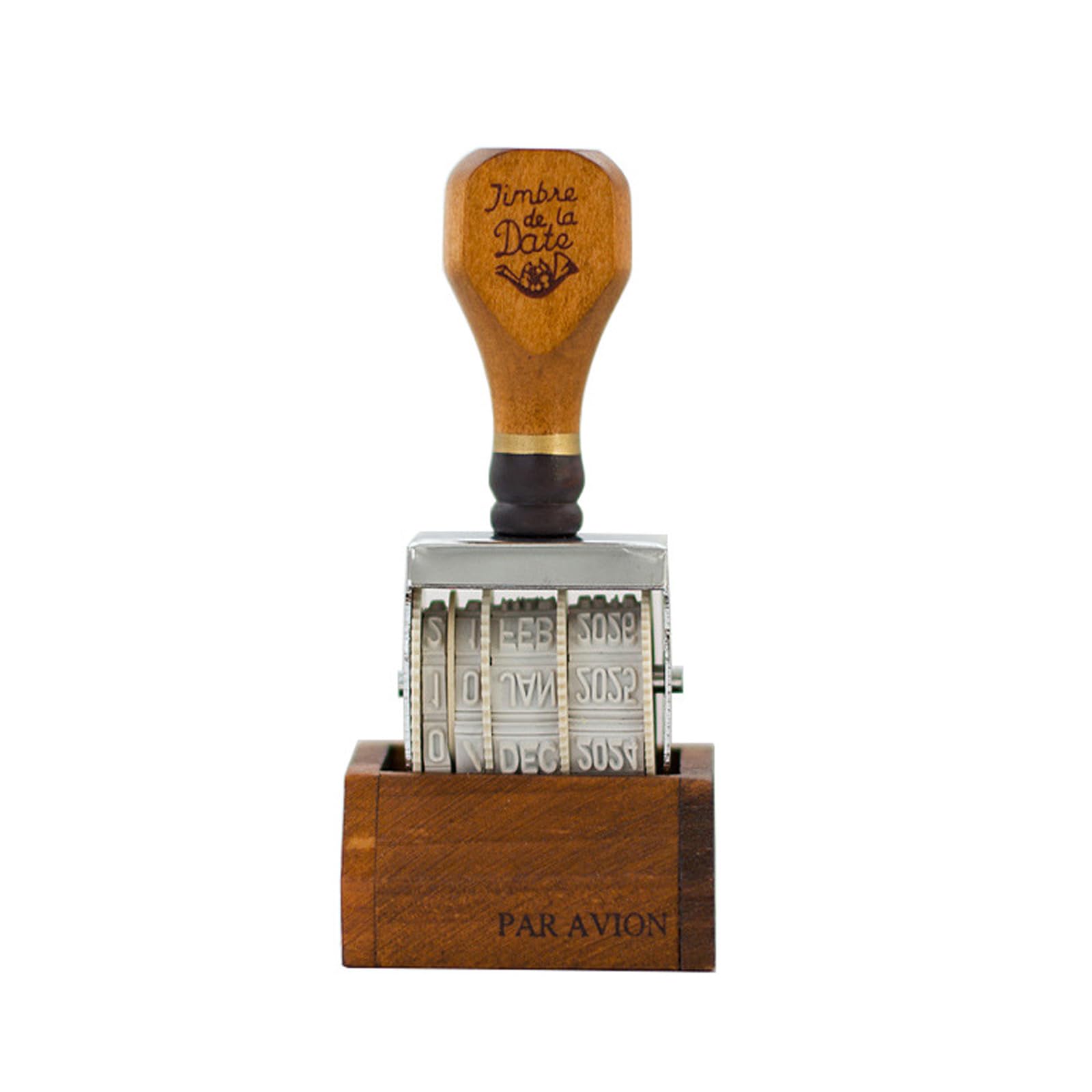 Roller Date Stamp, 2026-2036,Retro Small Date Stamper, Wood Date Stamper Inking 